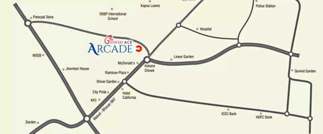 Shree Ganesh Ace Arcade Rahatani - Location Map