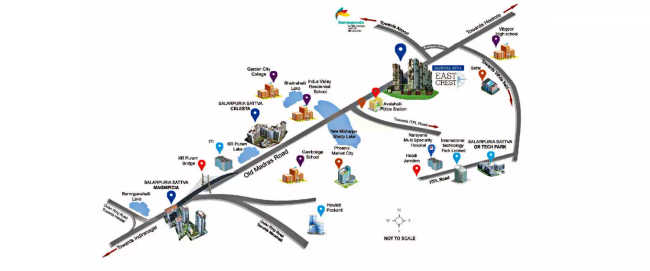 Salarpuria Sattva East Crest Konadasapura - Location Map