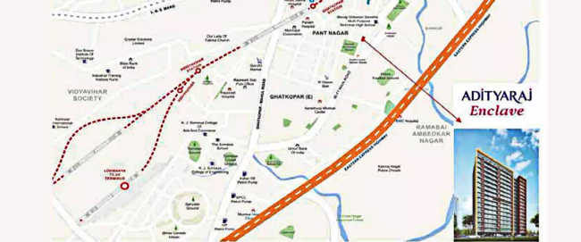 Adityaraj Enclave Ghatkopar - Location Map