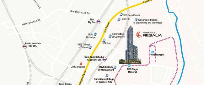 Ruparel Regalia Sion - Location Map