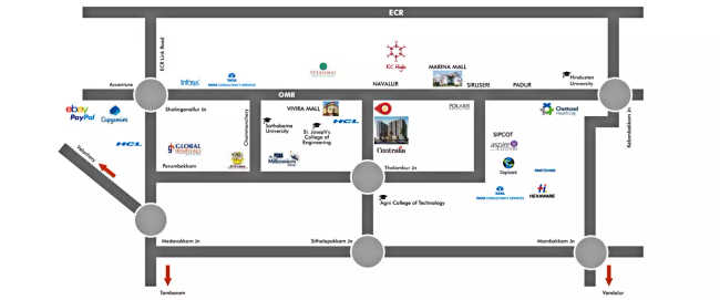 DRA Centralia Navalur - Location Map