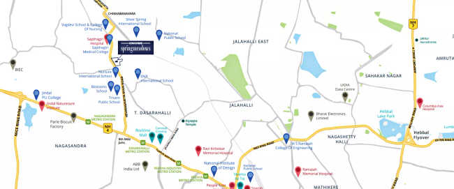 Concorde Spring Meadows Hesaraghatta - Location Map