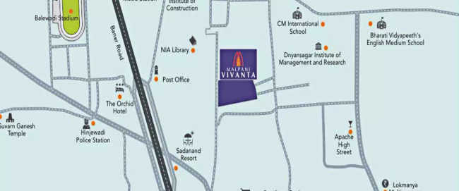Malpani Vivanta Baner - Location Map