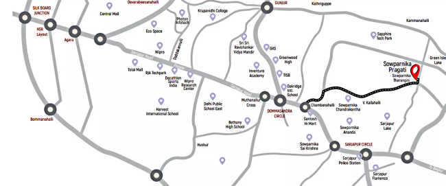 Sowparnika Pragati Volagerekallahalli - Location Map