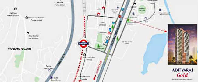 Adityaraj Gold Vikhroli - Location Map