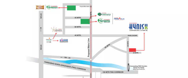 Panchsheel Hynish Sector 1 Greater Noida W - Location Map