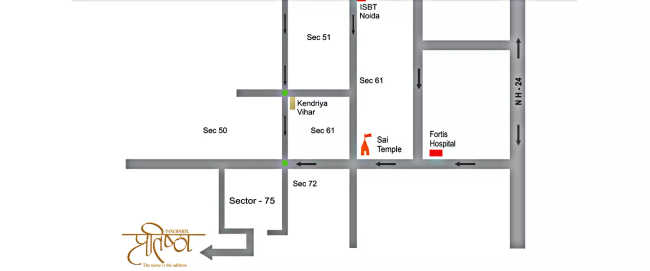 Panchsheel Pratishtha Sector 75 - Location Map
