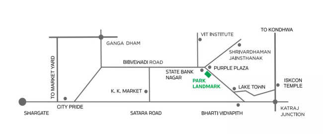 Pride Purple Park Landmark Bibwewadi - Location Map
