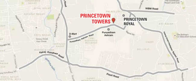 Kumar Princetown Towers Mohammed Wadi - Location Map