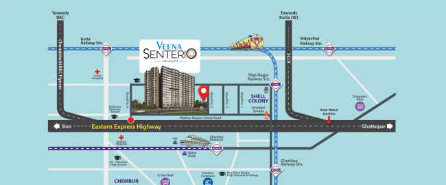 Veena Senterio Chembur - Location Map