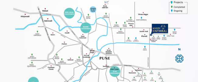 Nyati Enthral Kharadi - Location Map