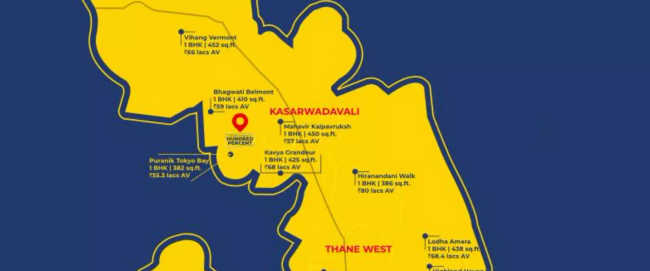 Raunak Codename Hundred Percent Ghodbunder Road - Location Map