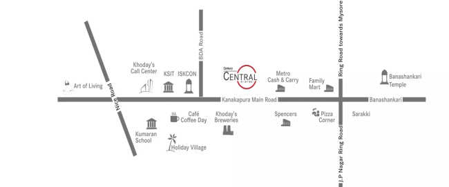 Century Central Bikasipura - Location Map