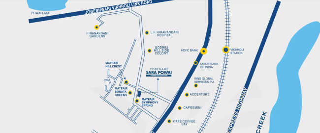Codename SARA Powai Vikhroli - Location Map