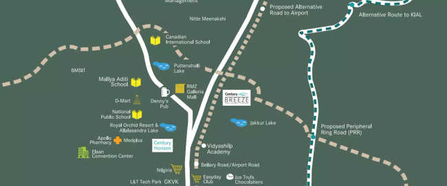 Century Breeze Jakkur - Location Map
