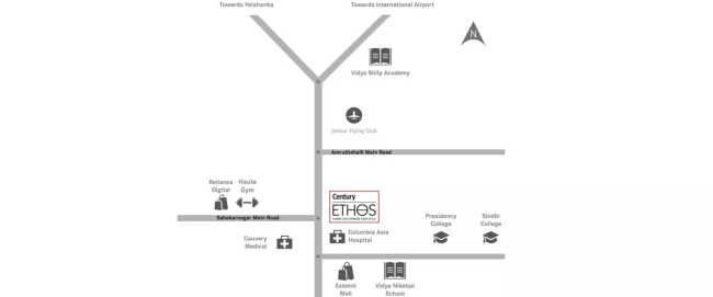 Century Ethos Hebbal - Location Map