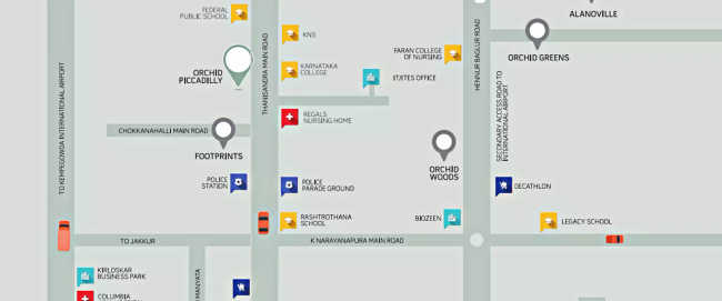 Orchid Piccadilly Chokkanahalli - Location Map