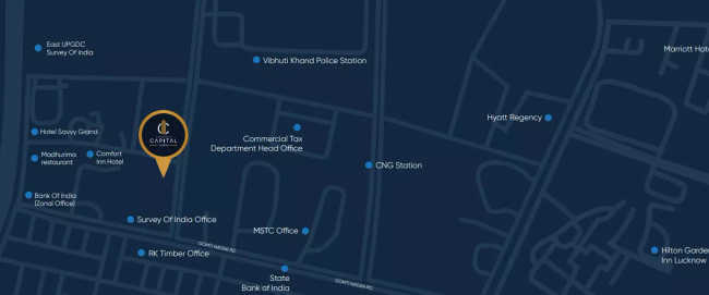 Purvanchal Capital Tower Gomti Nagar - Location Map