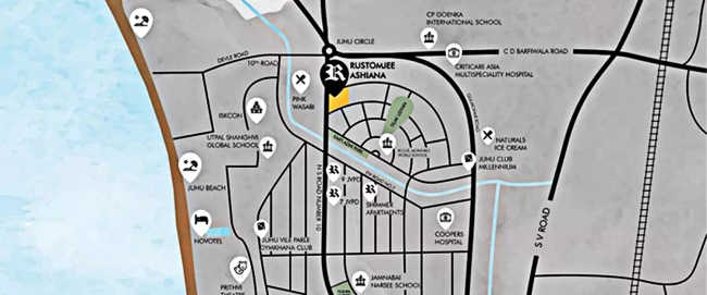 Rustomjee Ashiana Juhu - Location Map