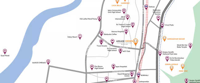 Arkade Crown Borivali - Location Map