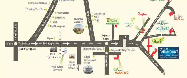 Peninsula Park Elite Sarjapura - Location Map