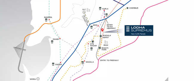 Lodha Supremus Wadala - Location Map