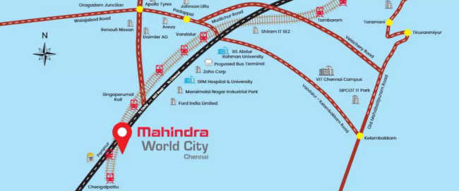 Mahindra Happinest at Mahindra World City Maraimalai Nagar - Location Map