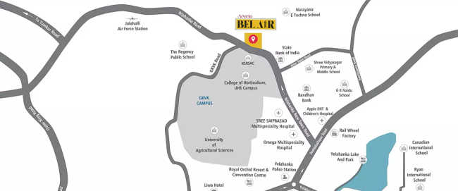Arvind Bel Air Vidyaranyapura - Location Map