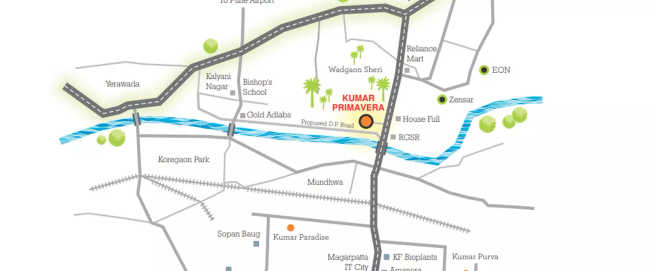 Kumar Primavera Wadgaon Sheri - Location Map