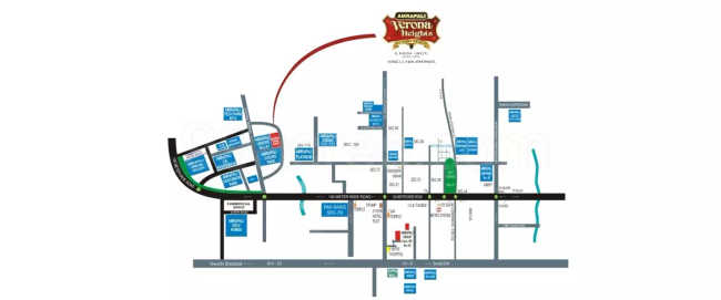 Amrapali Verona Heights Techzone IV Greater Noida W - Location Map