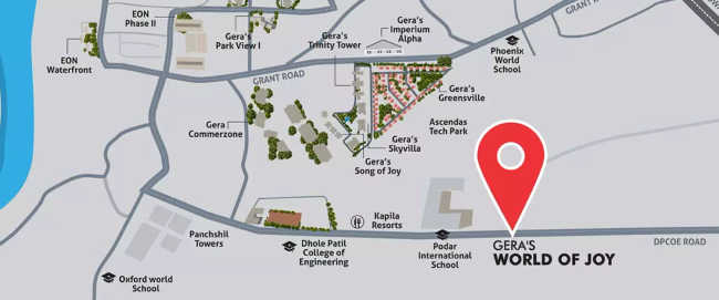 Gera World Of Joy Wagholi - Location Map