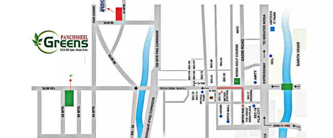 Panchsheel Villa Sector 62 - Location Map