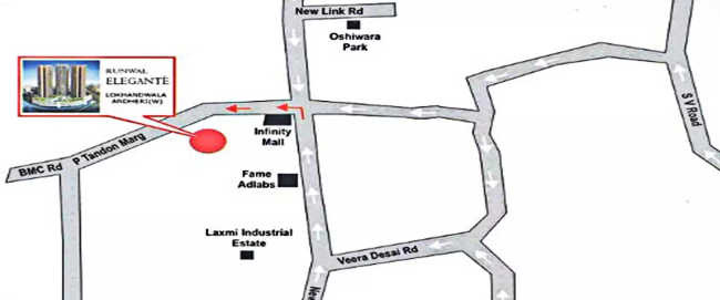 Runwal Elegante Andheri - Location Map
