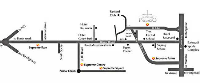 Supreme Pallacio Baner - Location Map