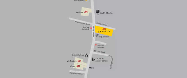 Appaswamy Capella Vadapalani - Location Map