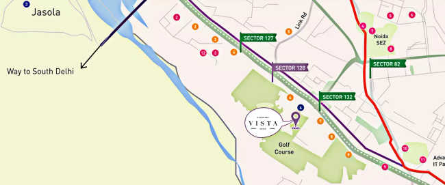 Kalpataru Vista Sector 128 - Location Map
