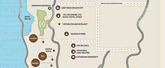 Hiranandani Tiana Egattur - Location Map