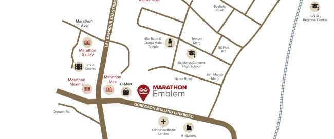 Marathon Emblem Mulund - Location Map