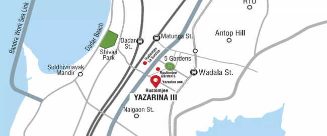 Rustomjee Yazarina III Dadar - Location Map