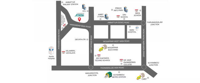 Casagrand Athens Mogappair - Location Map