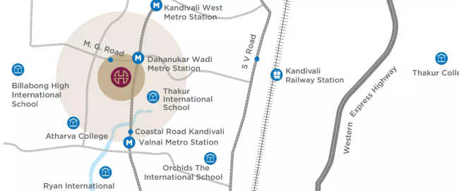 Hiranandani Heritage Kandivali Kandivali - Location Map