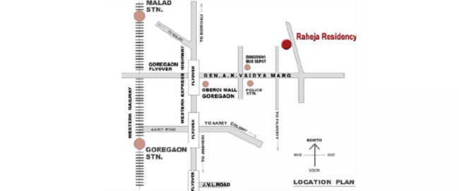 K Raheja Residency Malad - Location Map
