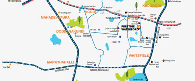 Prestige Waterford Whitefield - Location Map