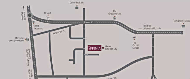 Geras Affinia Baner - Location Map