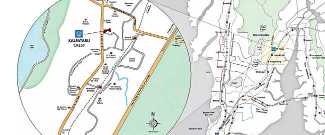 Kalpataru Crest Bhandup - Location Map