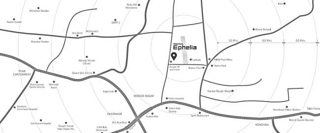 Majestique Ephelia Kondhwa - Location Map