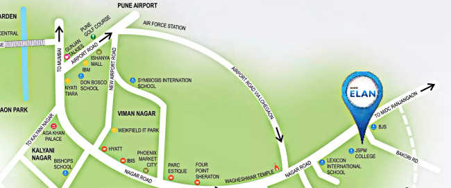 Nyati Elan West III Wagholi - Location Map