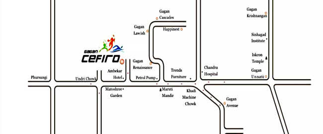 Gagan Cefiro Undri - Location Map