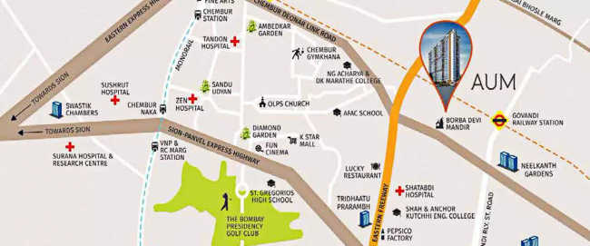 Tridhaatu Aum Chembur - Location Map