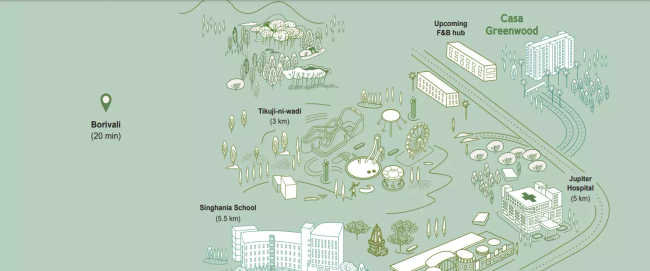 Lodha Casa Greenwood Kolshet - Location Map